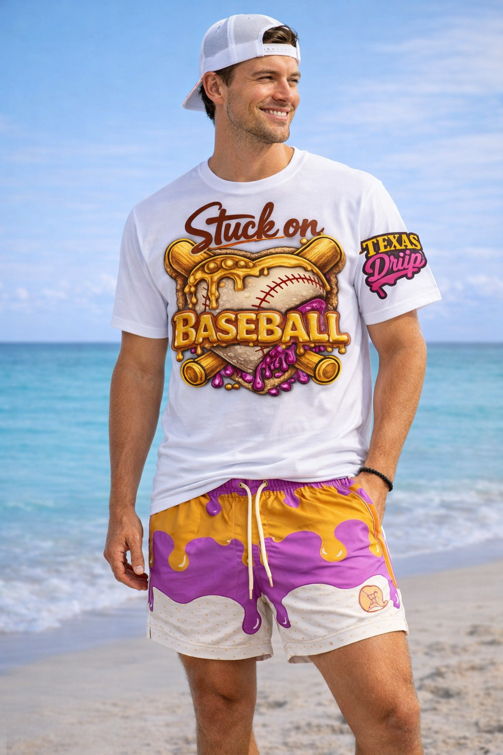 Stuck on Baseball Texas Drip EXCLUSIVE Tee