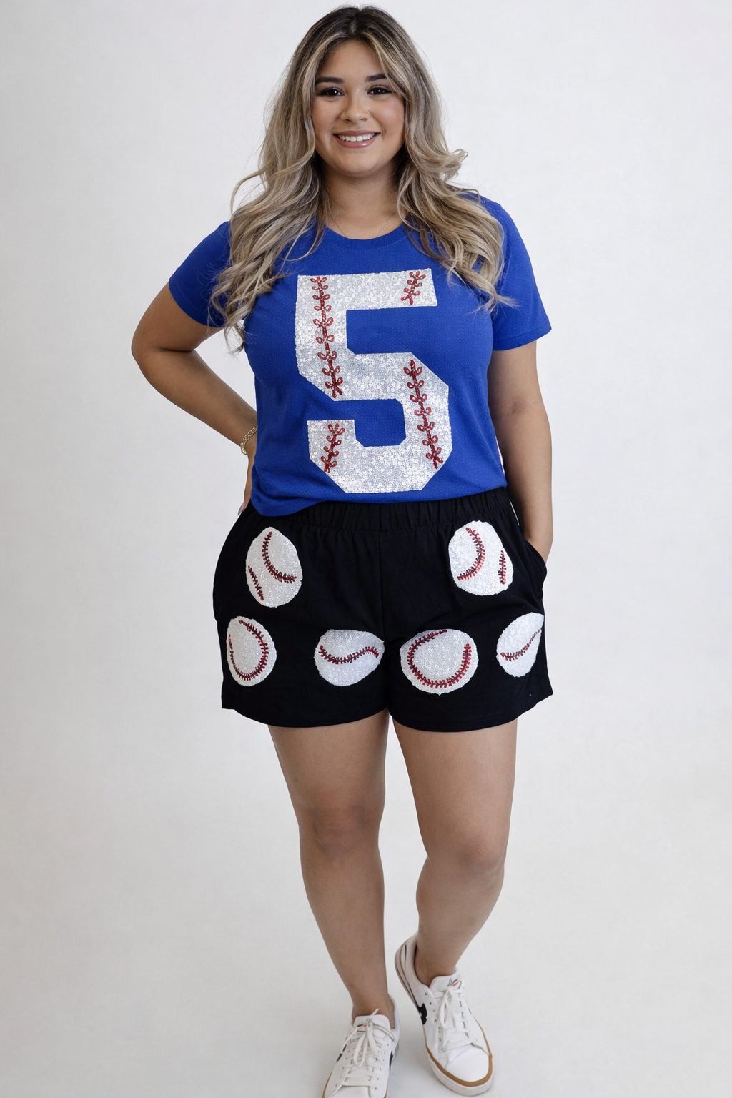 Custom Sequin Baseball Number Top