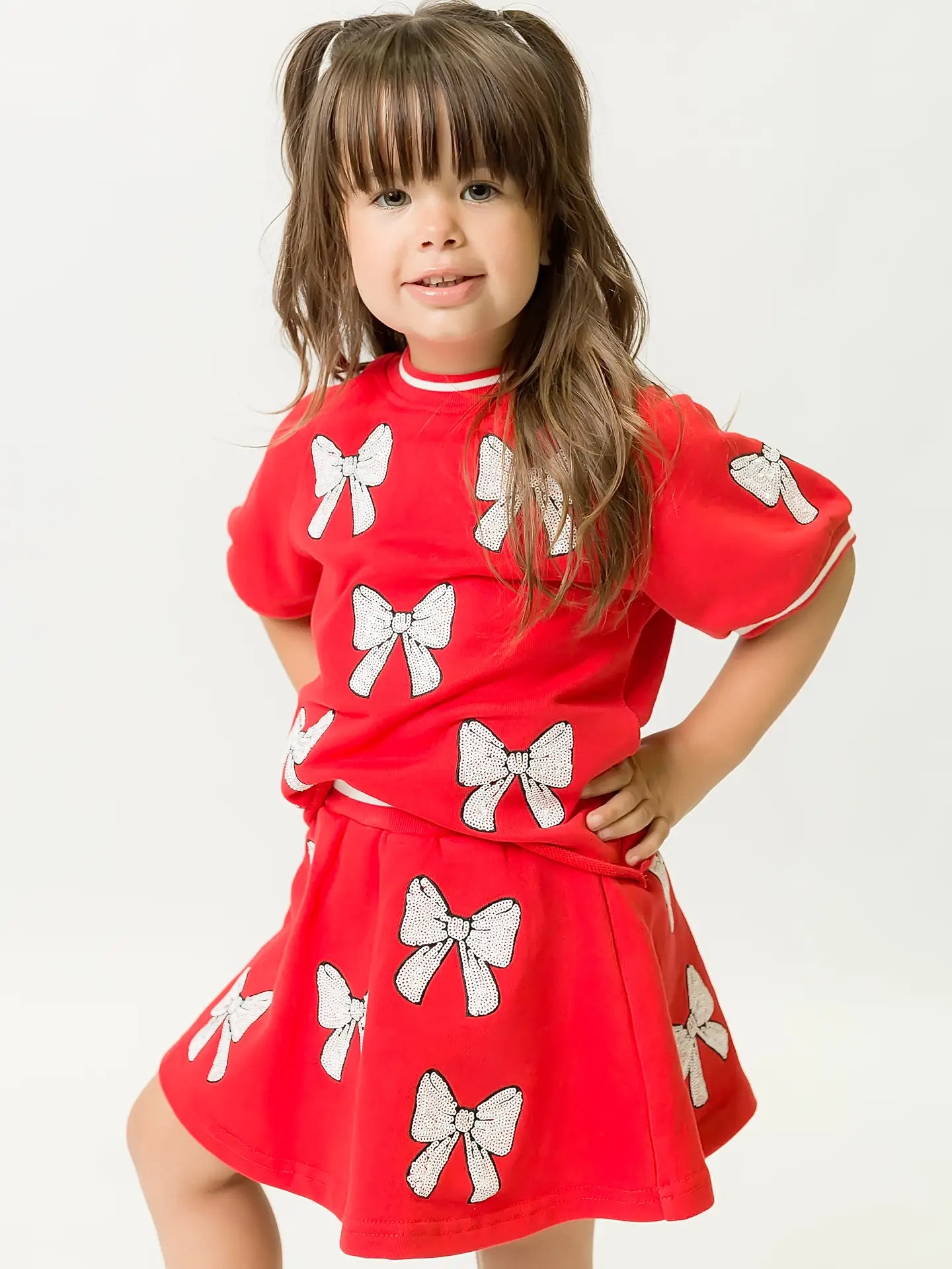 Cheer Queen Sequin Croquet Shirt Red