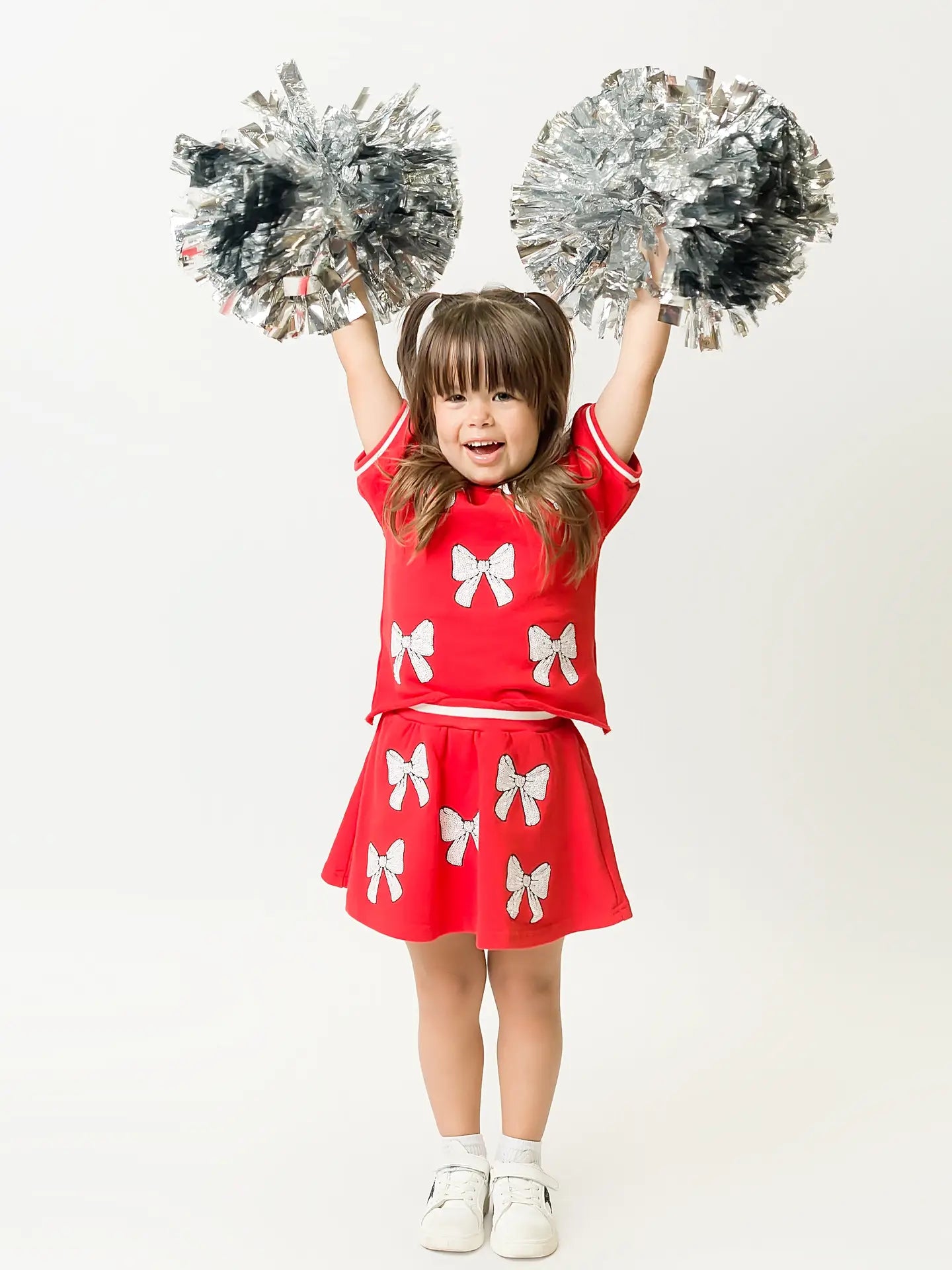 Cheer Queen Sequin Croquet Shirt Red