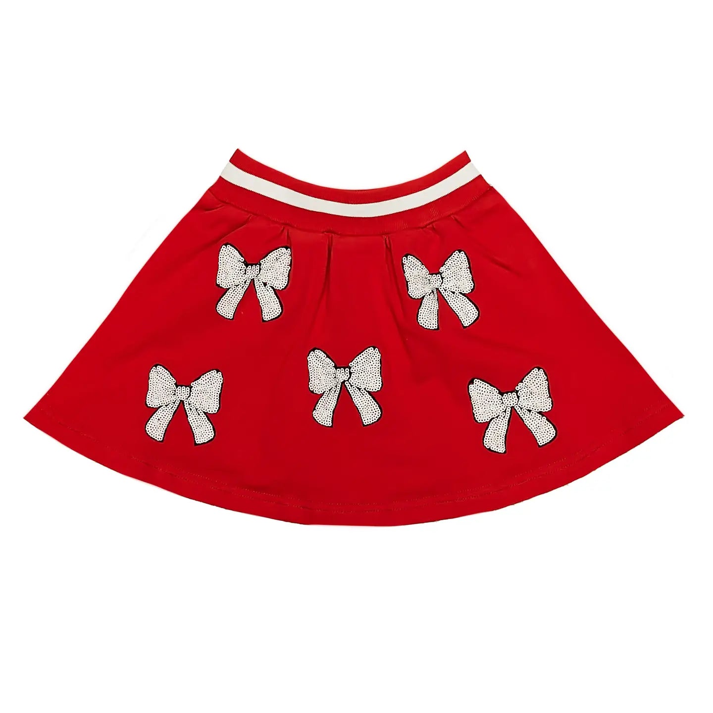 Cheer Queen Sequin Croquet Skort Red/ White