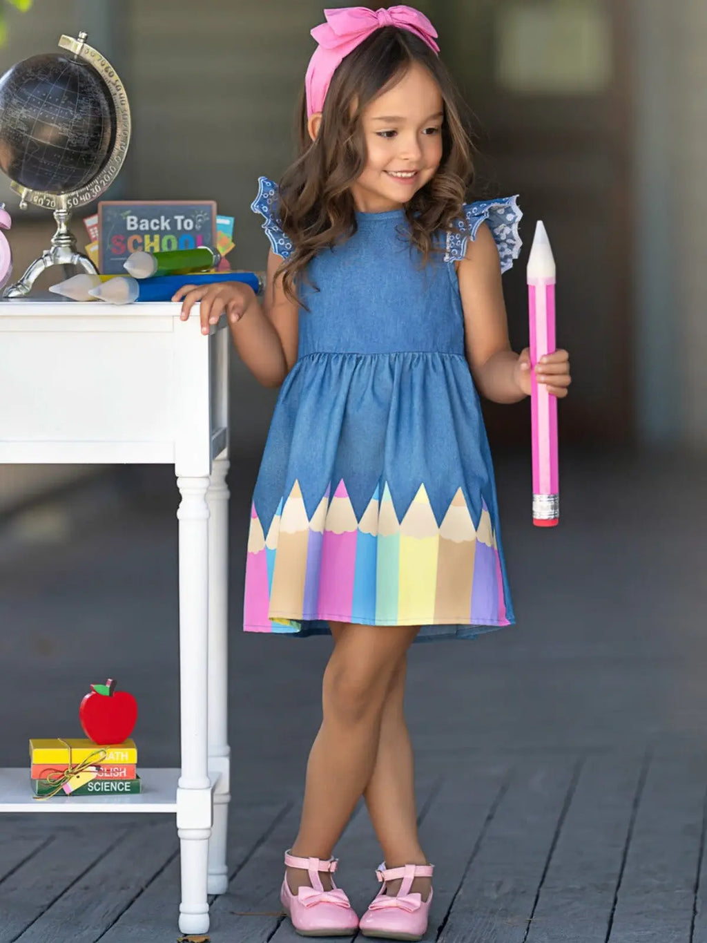 Color Me Pretty Ruffle Sleeve Denim Dress PRE-ORDER