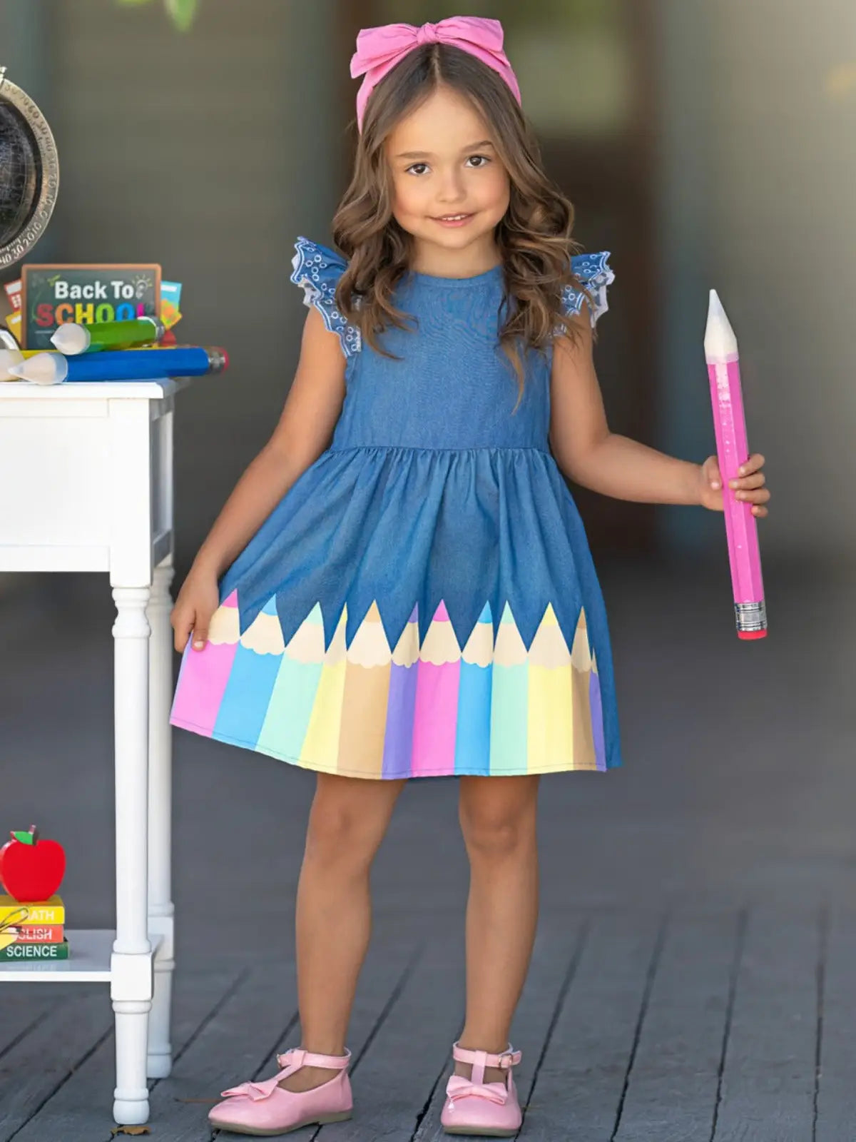 Color Me Pretty Ruffle Sleeve Denim Dress PRE-ORDER
