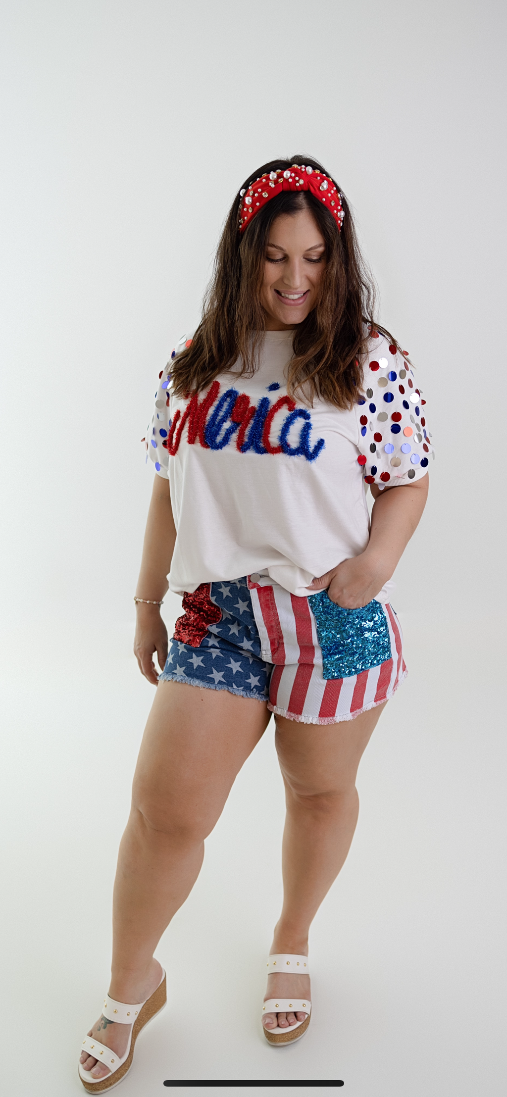 4TH OF JULY SPARKLE SHORTS
