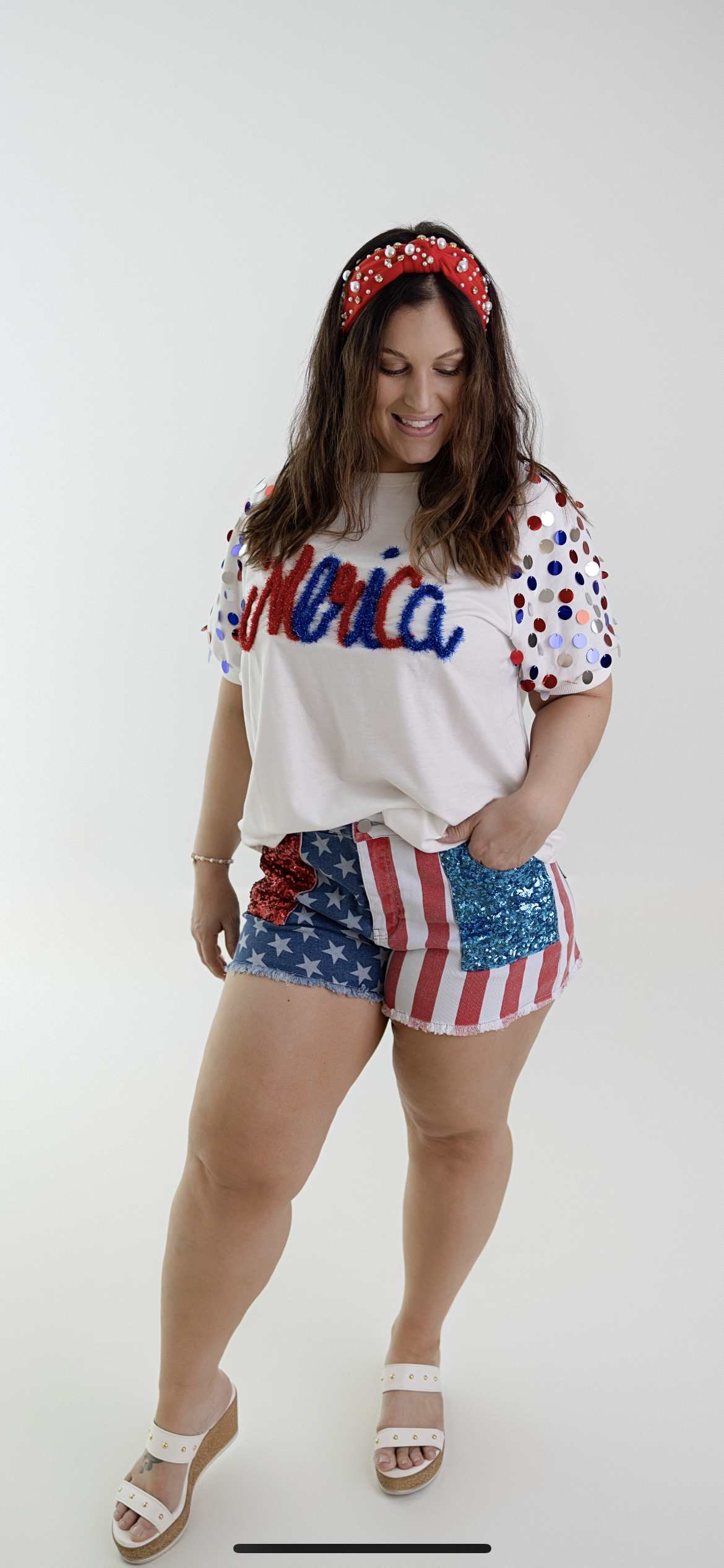 4TH OF JULY SPARKLE SHORTS