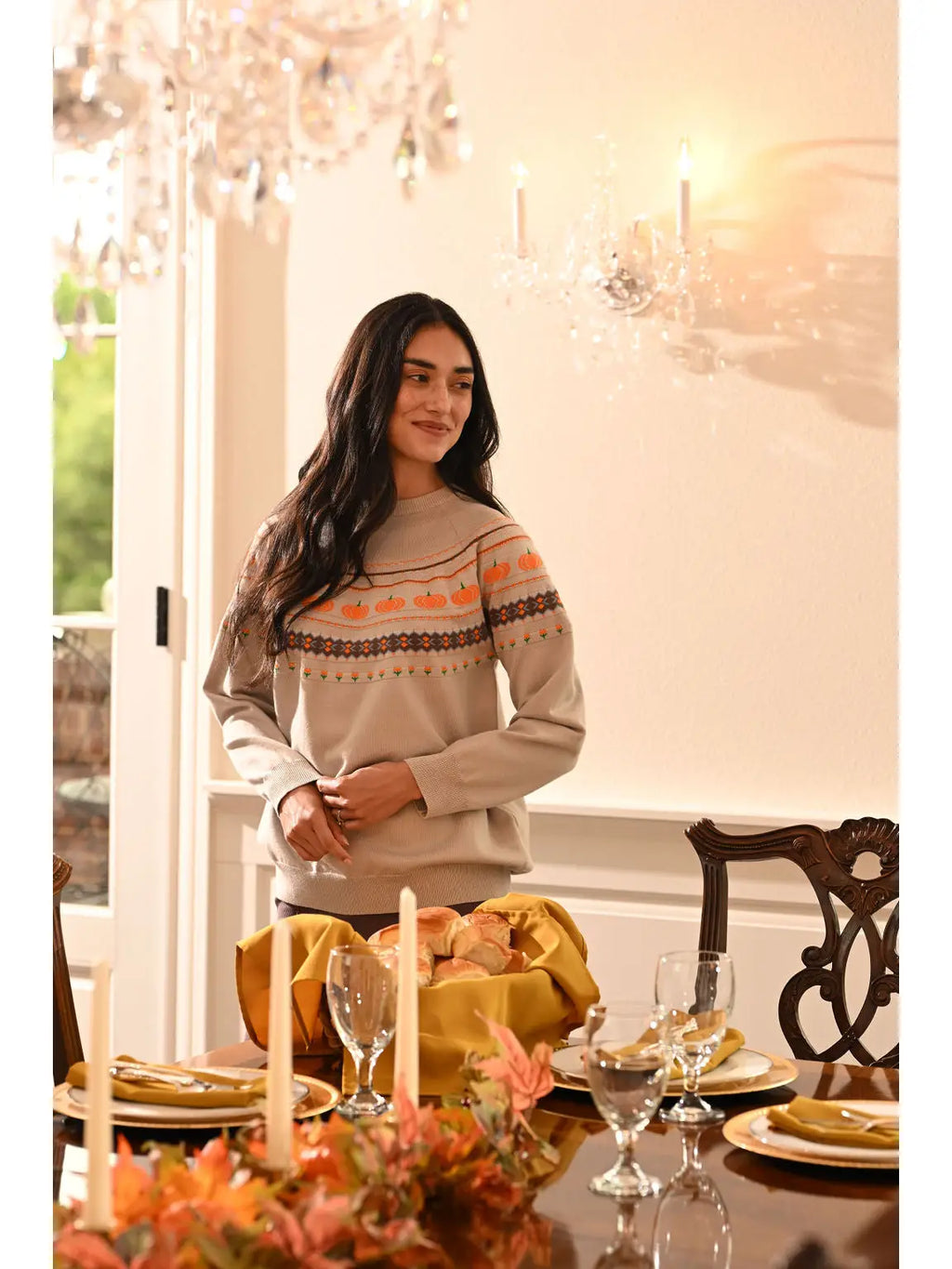 Women's Emerson Crew Sweater - Pumpkin Faire Isle