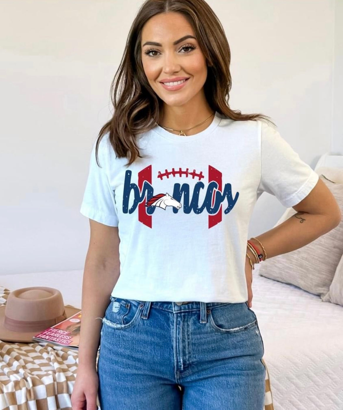 Broncos Football Custom Tee
