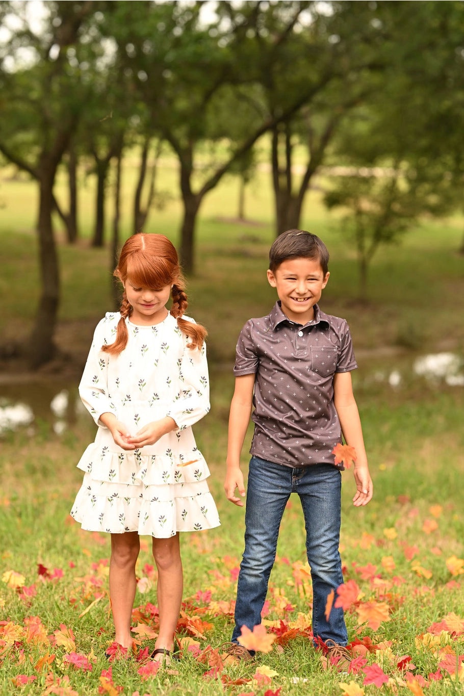 Fall Dresses 2024- Mini Charlotte Ruffle Tier-Earthy Floral