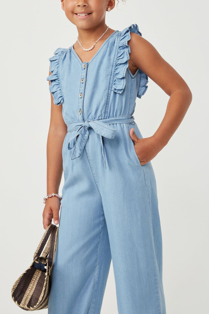Darling Denim Wide-Leg Jumpsuit - Girls'