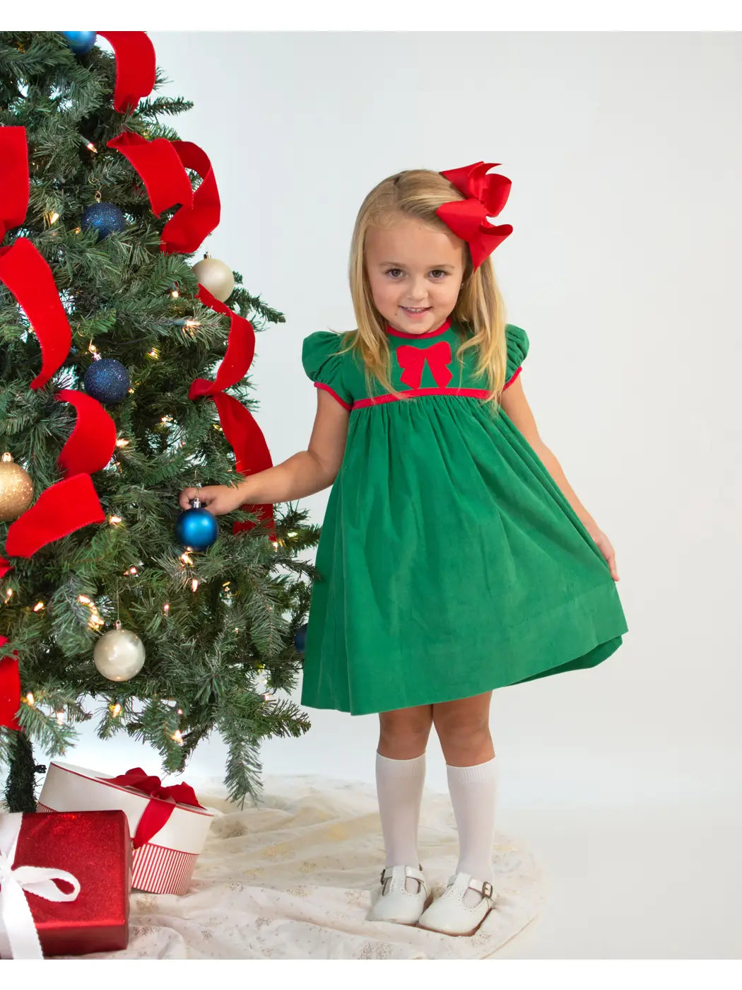 Girl's  Bows Again Applique Dress
