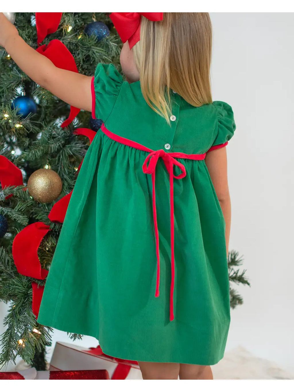 Girl's  Bows Again Applique Dress