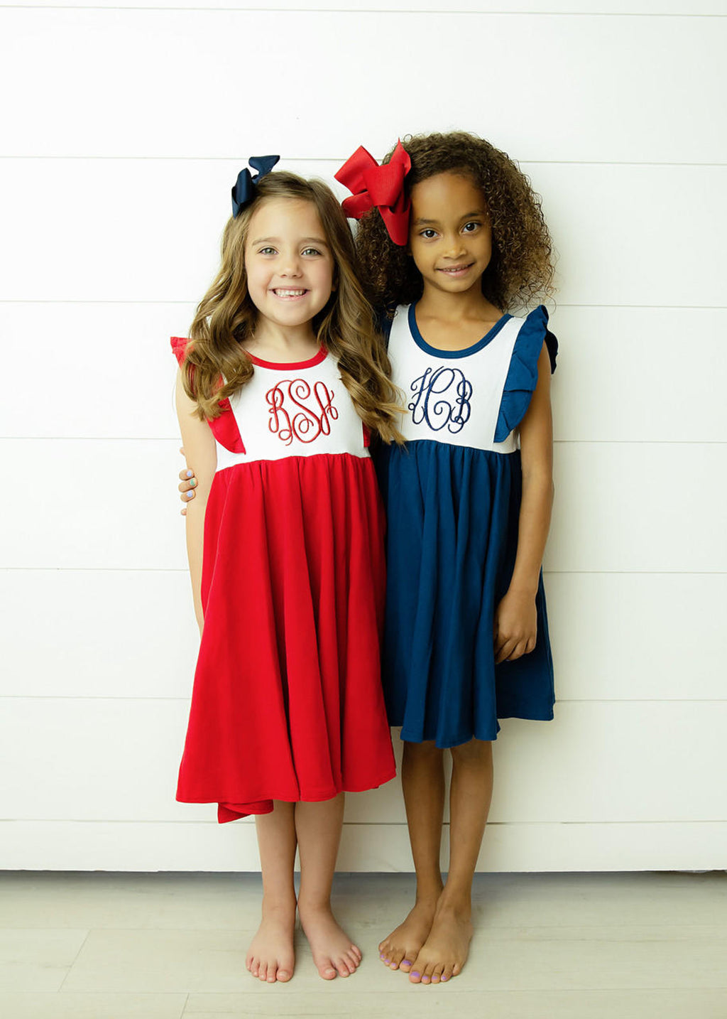 Girls Custom Flutter Sleeve Twirl Dress