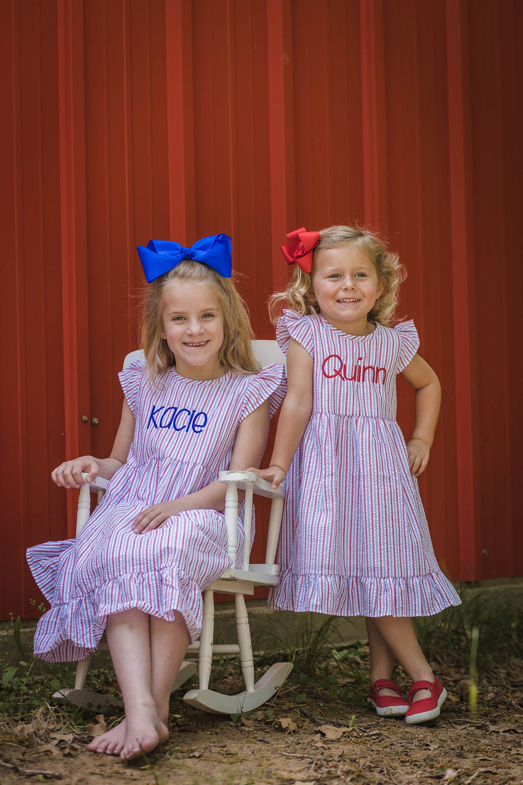Red White and Boom Seersucker Dress