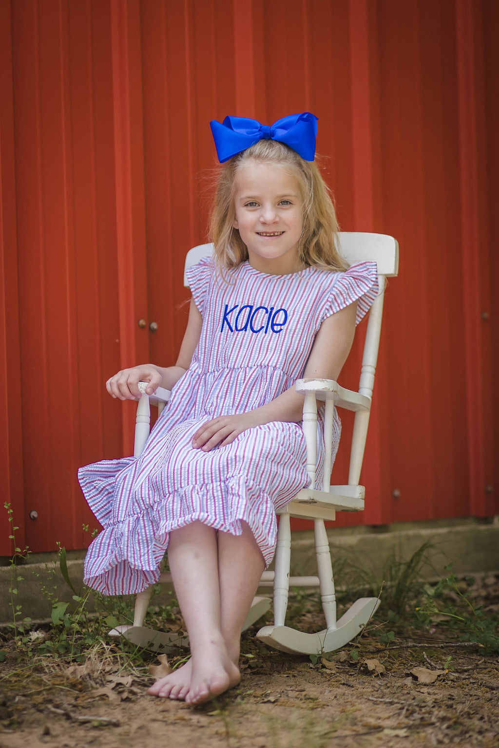 Red White and Boom Seersucker Dress