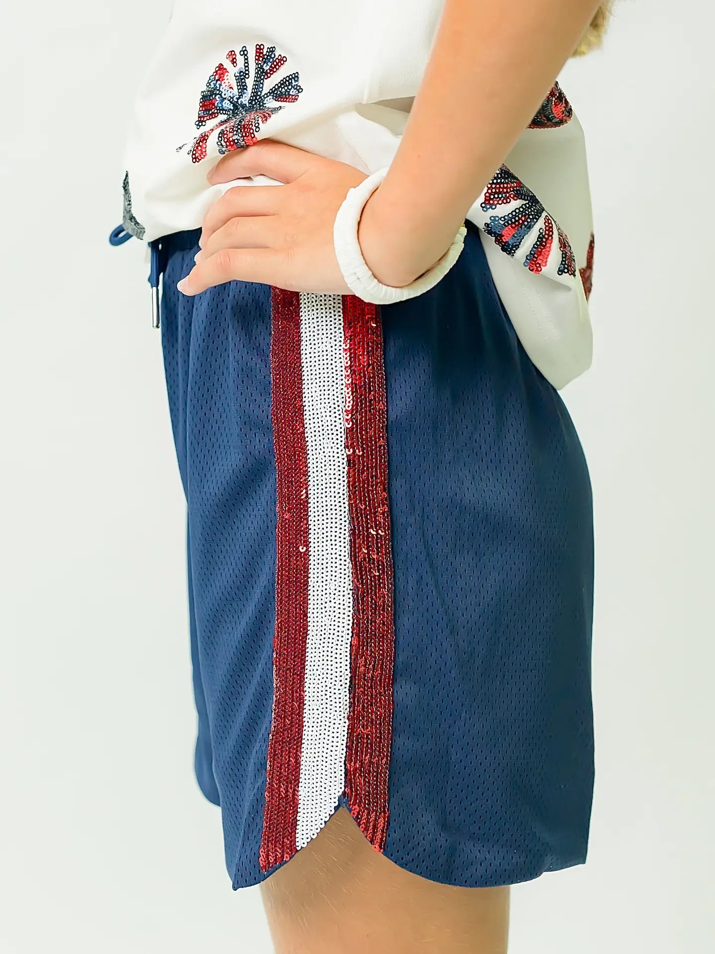 Girl's All-Star Sequin Stripe Shorts