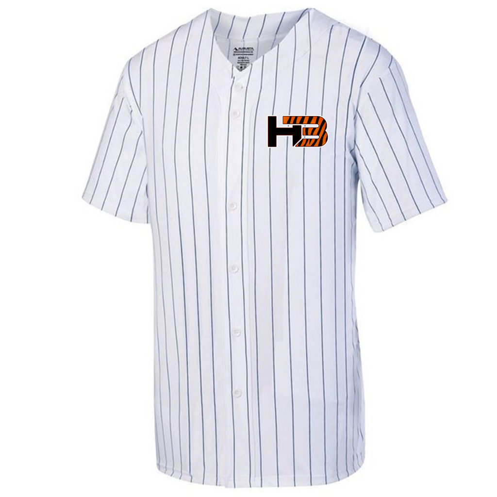 Full Button Pinstripe Baseball Jersey