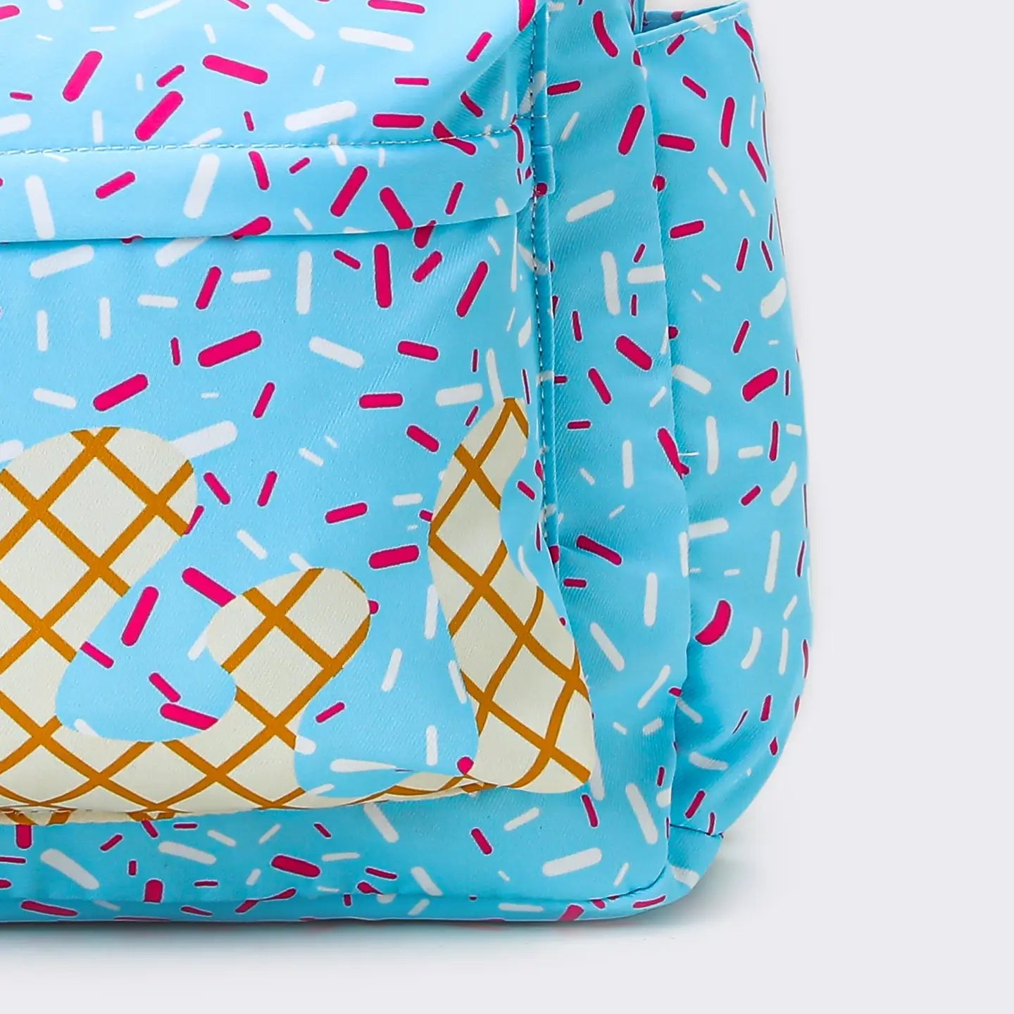 Light Blue Ice Cream Drip Kids Canvas Backpack