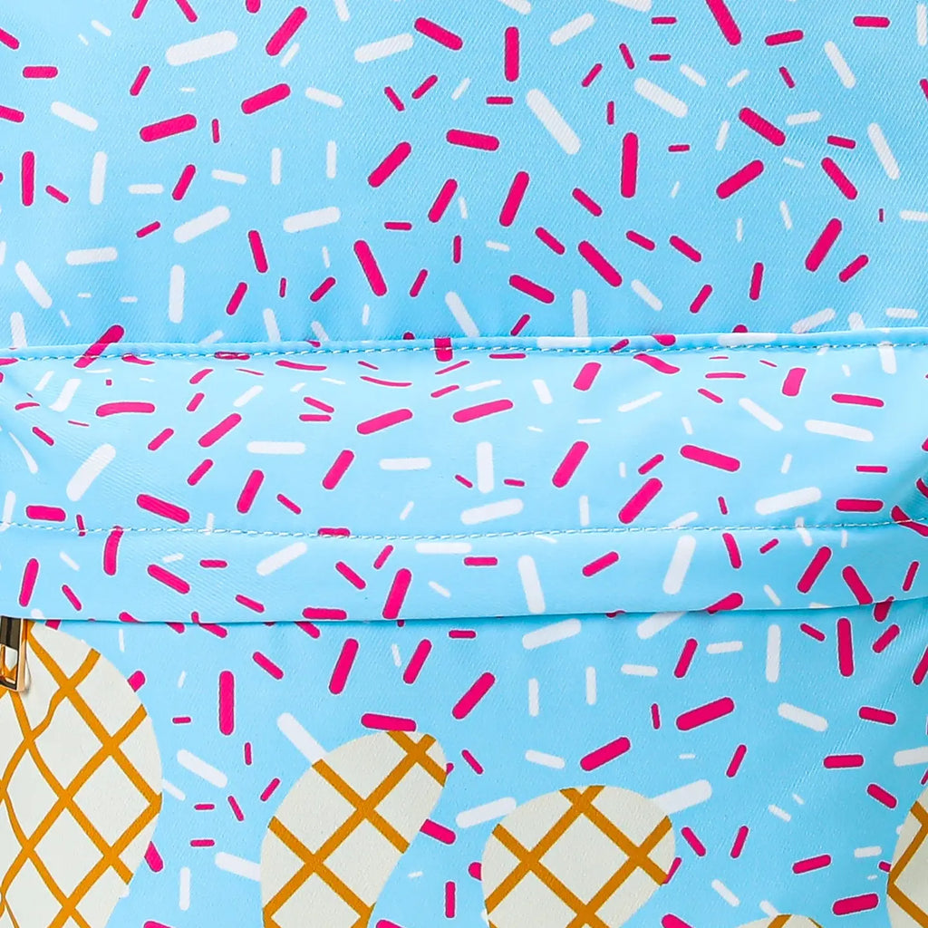 Light Blue Ice Cream Drip Kids Canvas Backpack