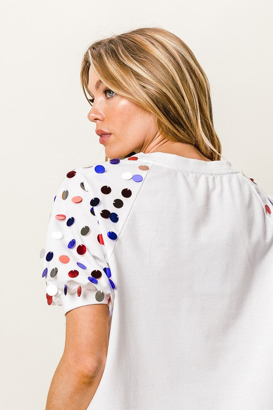 Fourth of July sequin merica shirt