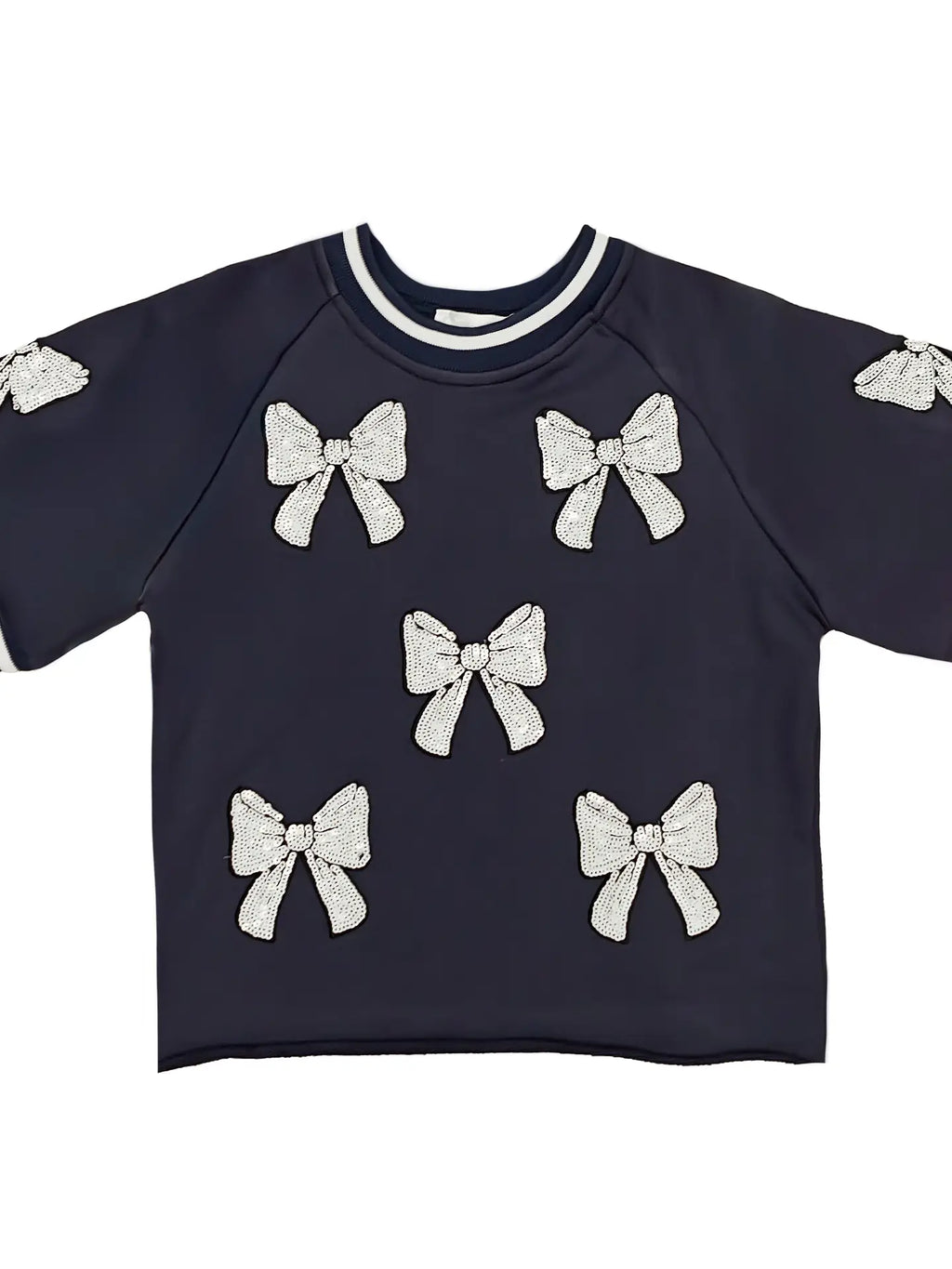 Cheer Queen Sequin Croquet Shirt Navy