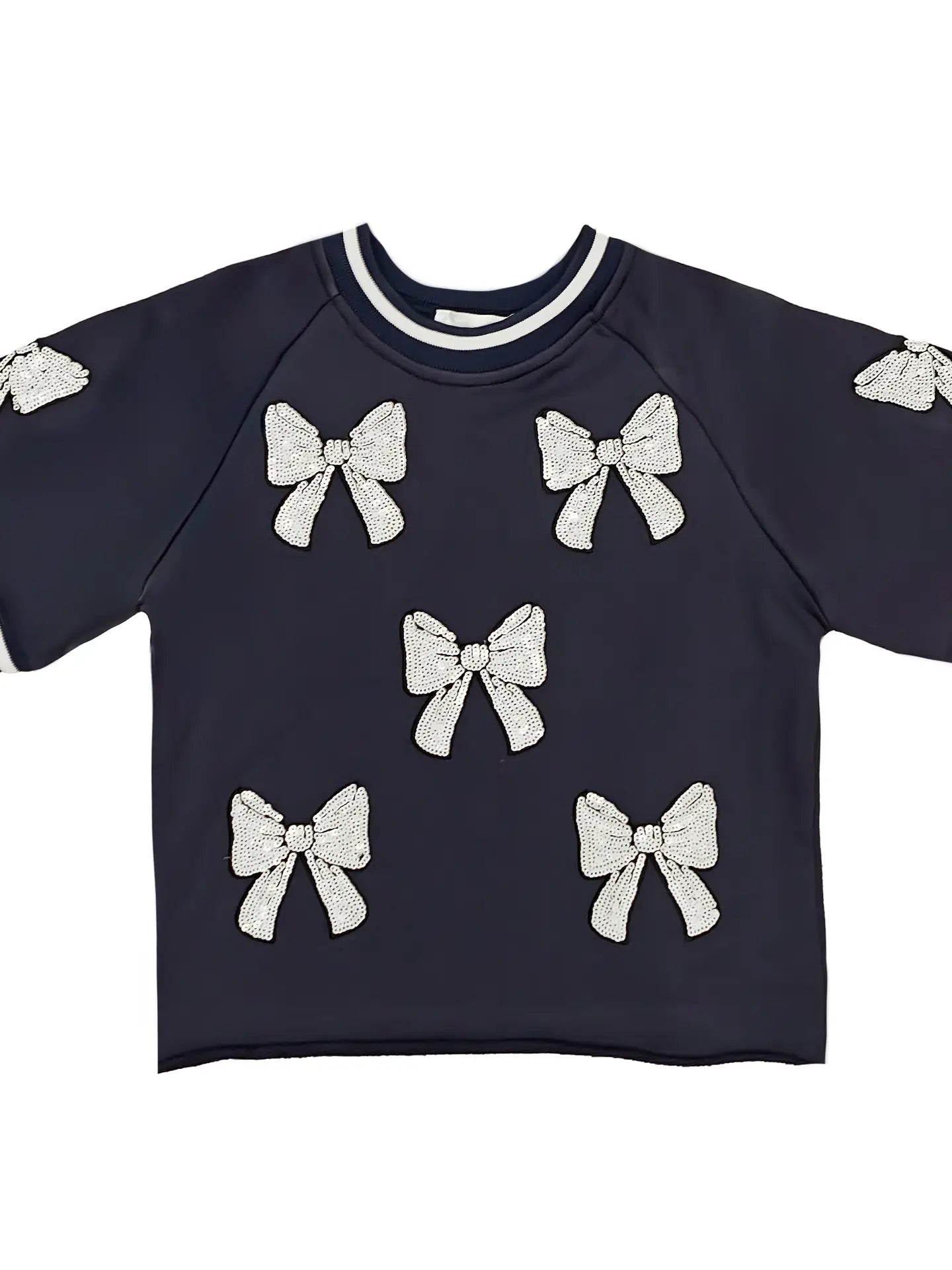 Cheer Queen Sequin Croquet Shirt Navy