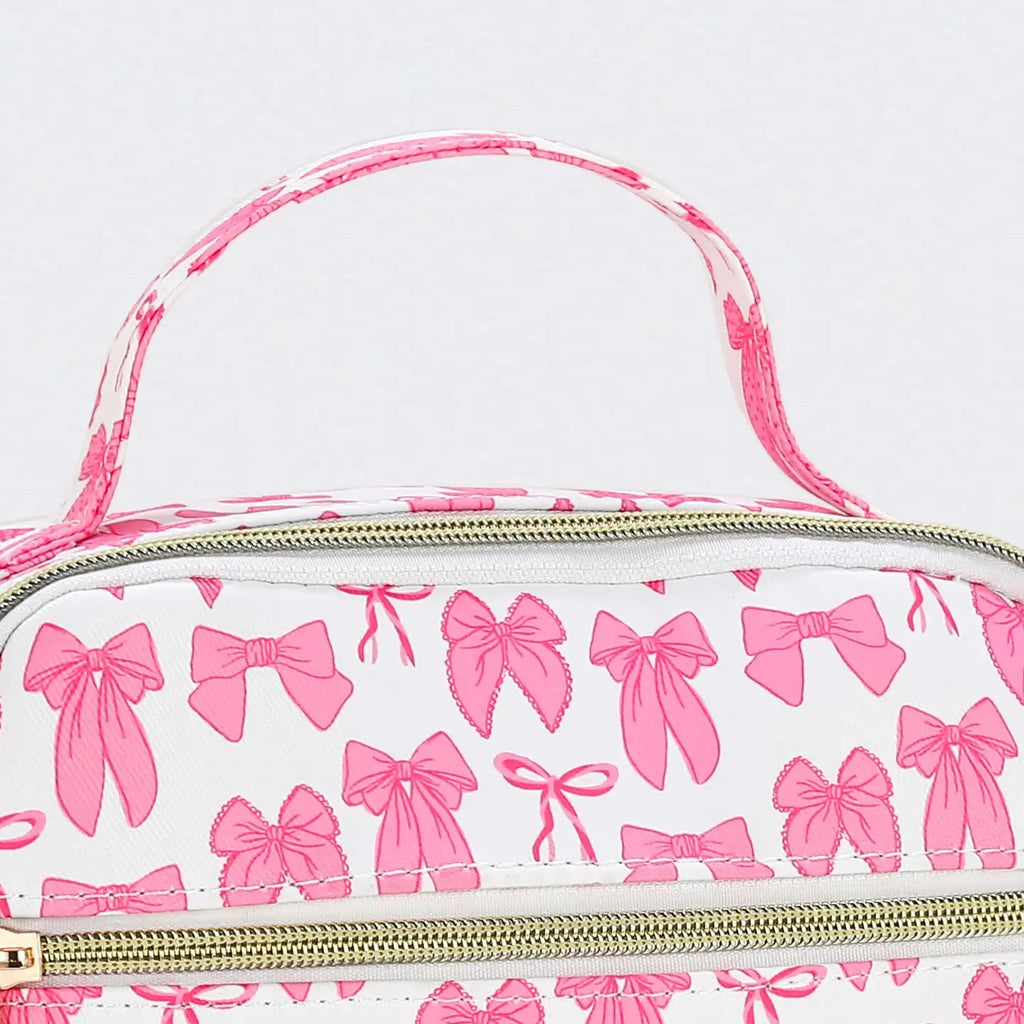 Pink Bow Printed Canvas Lunch Box