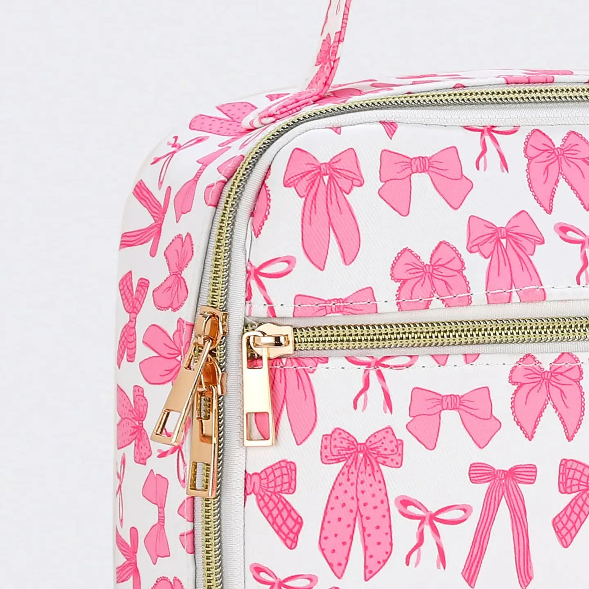 Pink Bow Printed Canvas Lunch Box