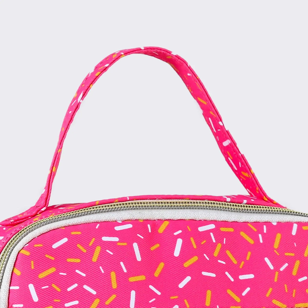 Pink Sprinkle Ice Cream Drip Kids Canvas Lunchbox