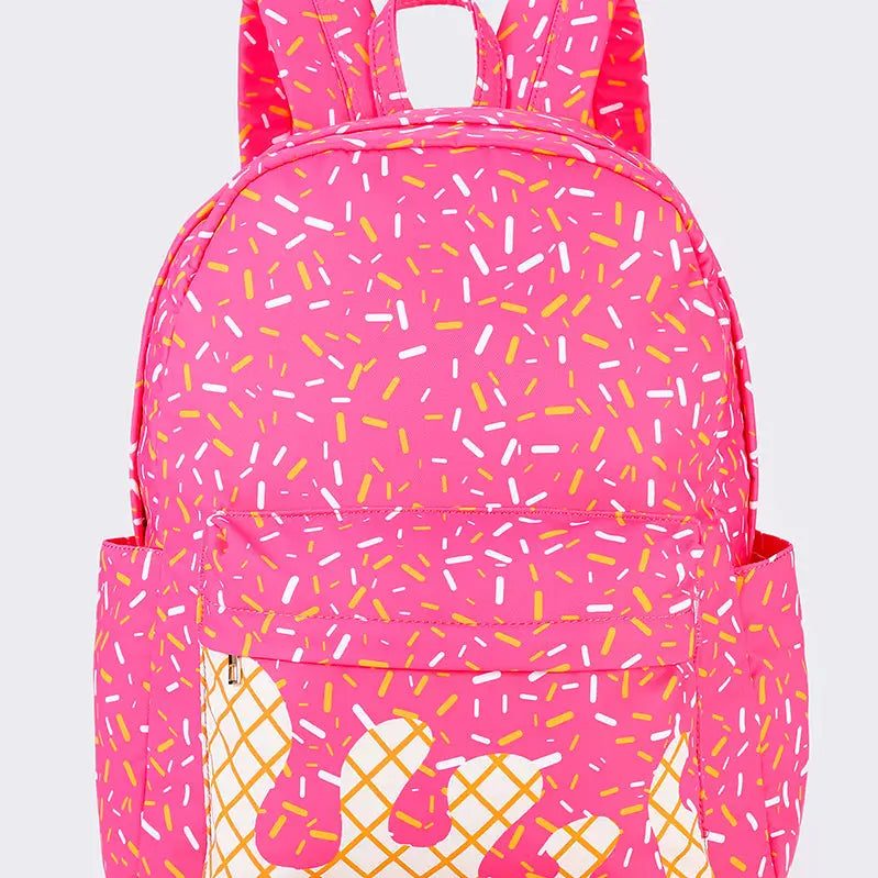 Pink Sprinkle Ice Cream Drip Kids Canvas Backpack (Copy)
