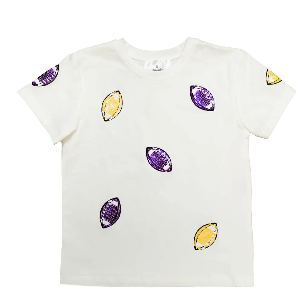 Mommy & Me Sequin Mini Footballs Tee