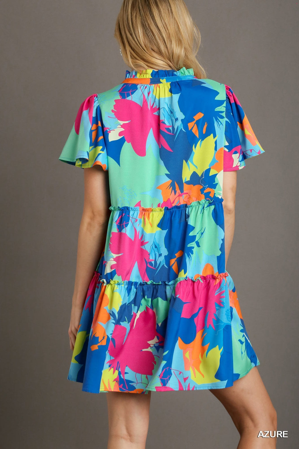 Spring Is Coming Abstract Print Dress