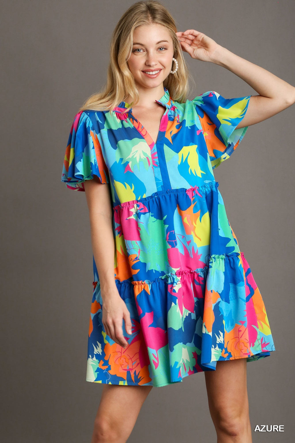 Spring Is Coming Abstract Print Dress