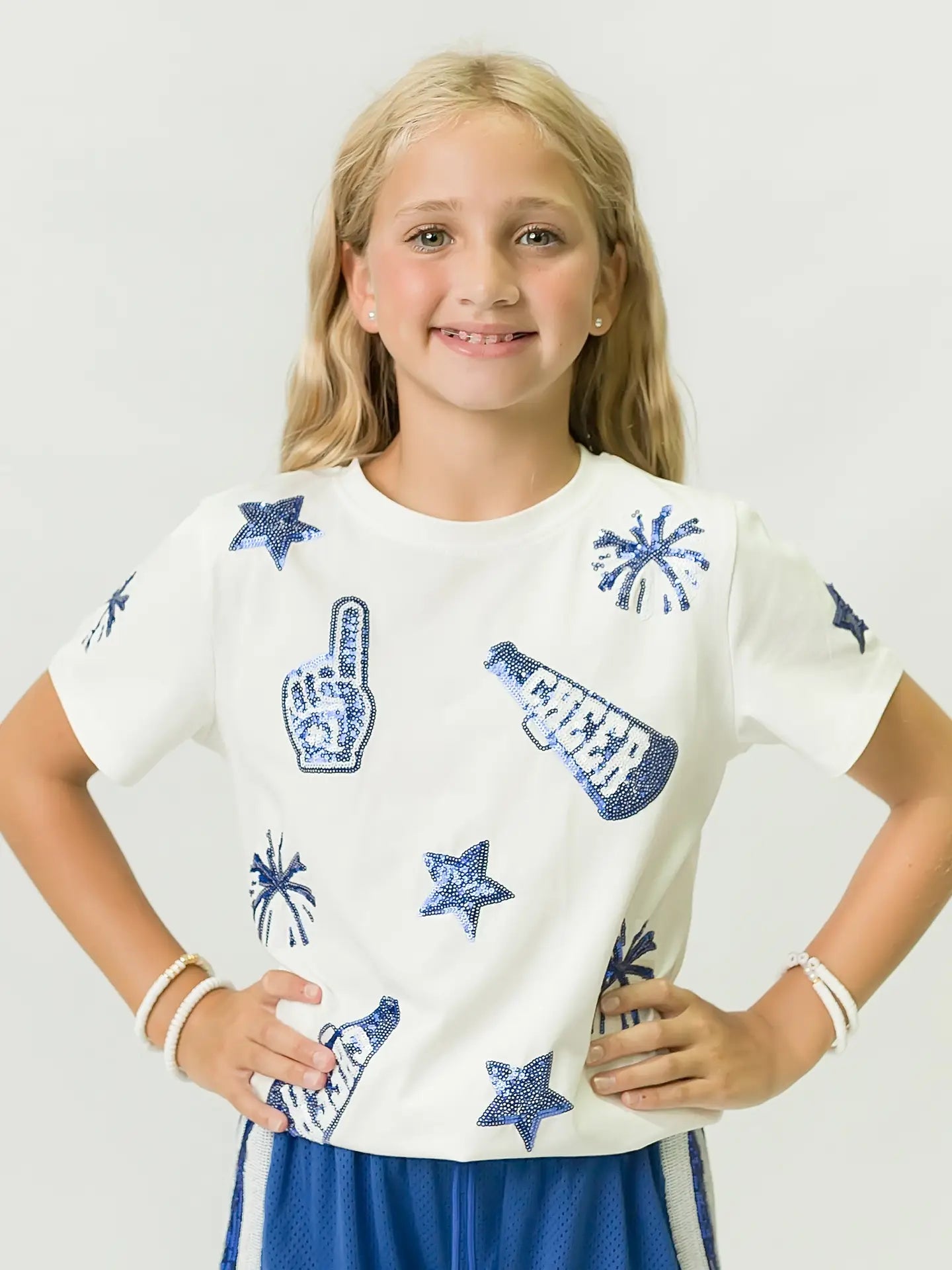All Star Cheer Sequin Shirt navy/red