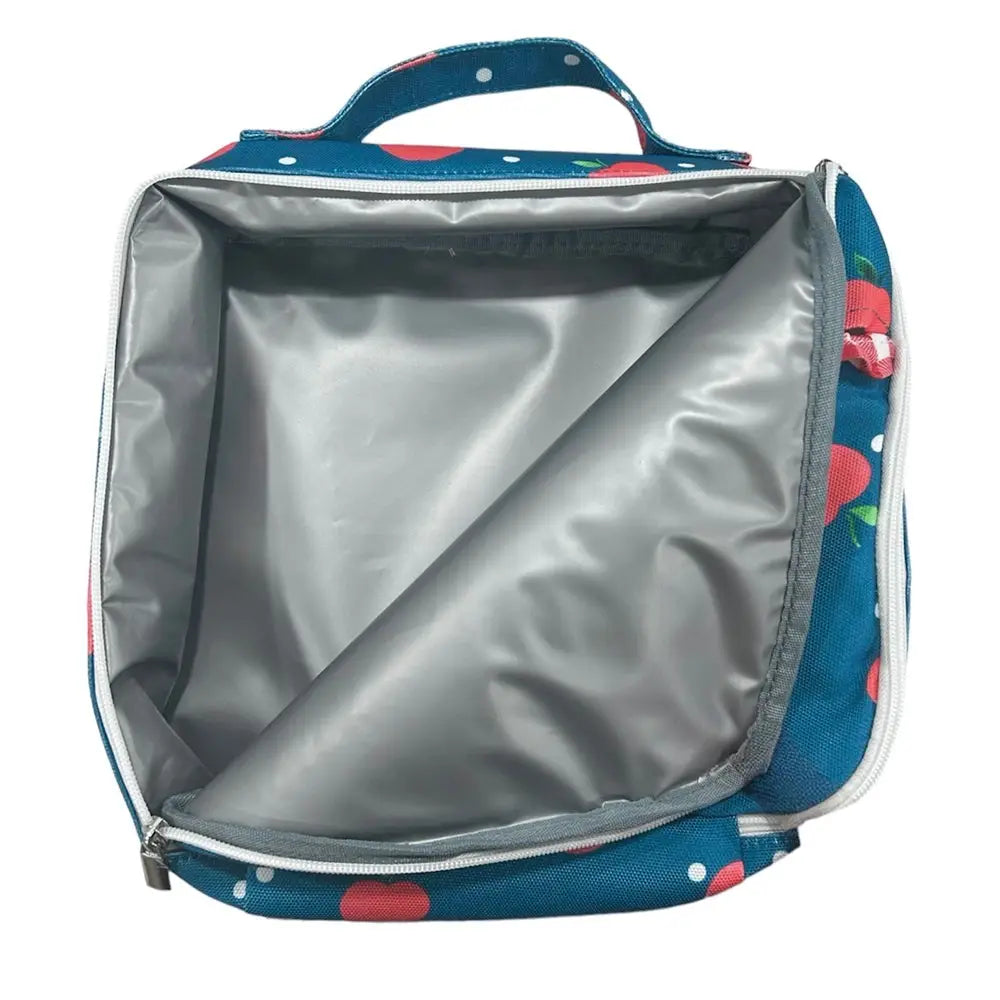 Apples On Navy Ruffle Lunch Box