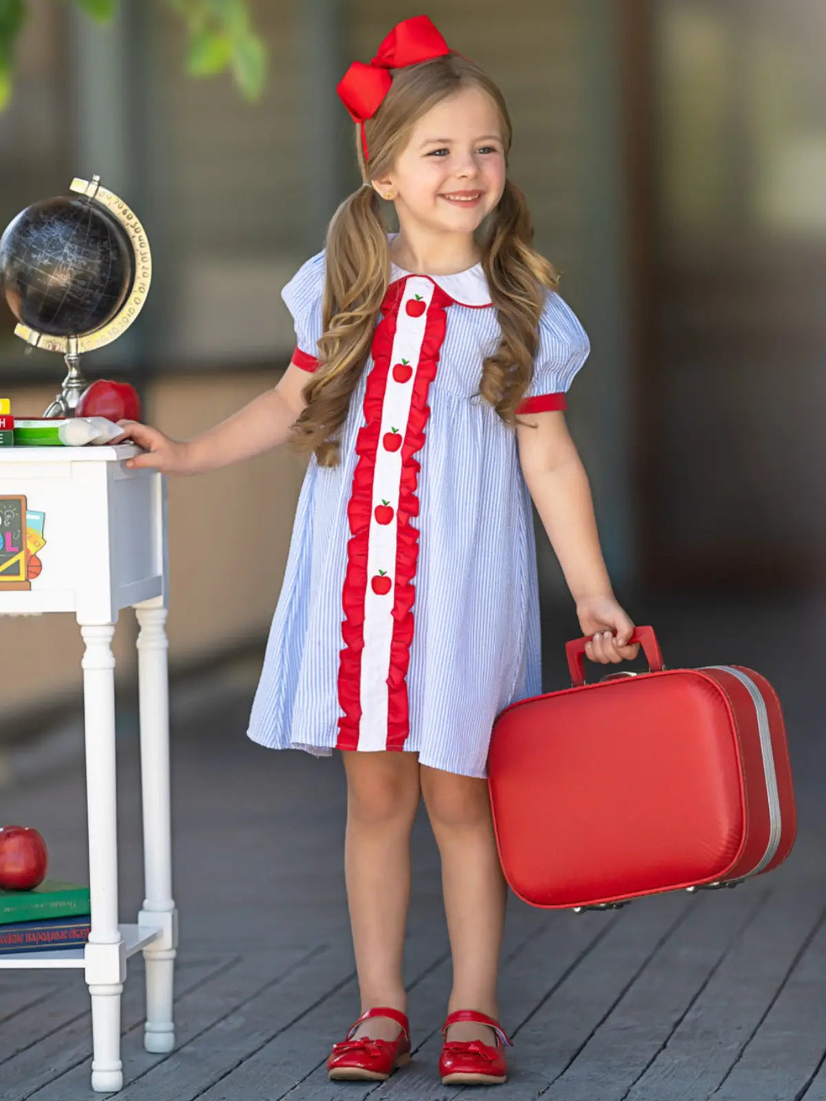 Ruffled Apple Striped Dress PRE ORDER