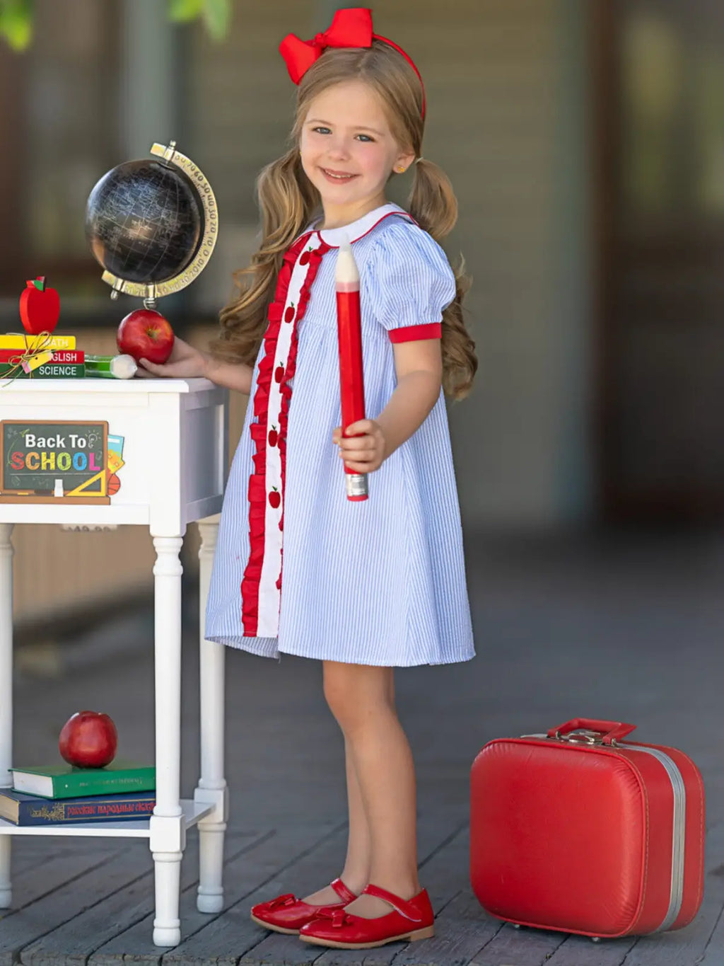 Ruffled Apple Striped Dress PRE ORDER