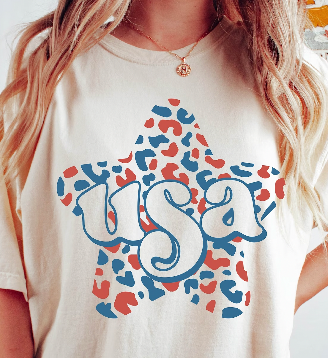 USA Leopard Star Tee