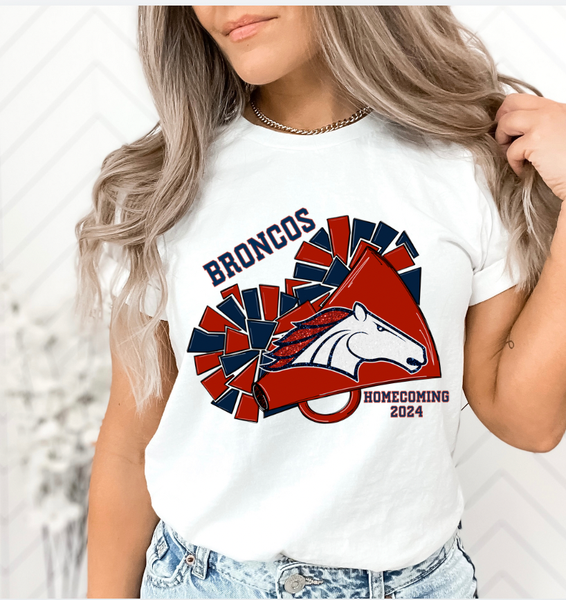 Broncos Megaphone HOCO/ Football Tee