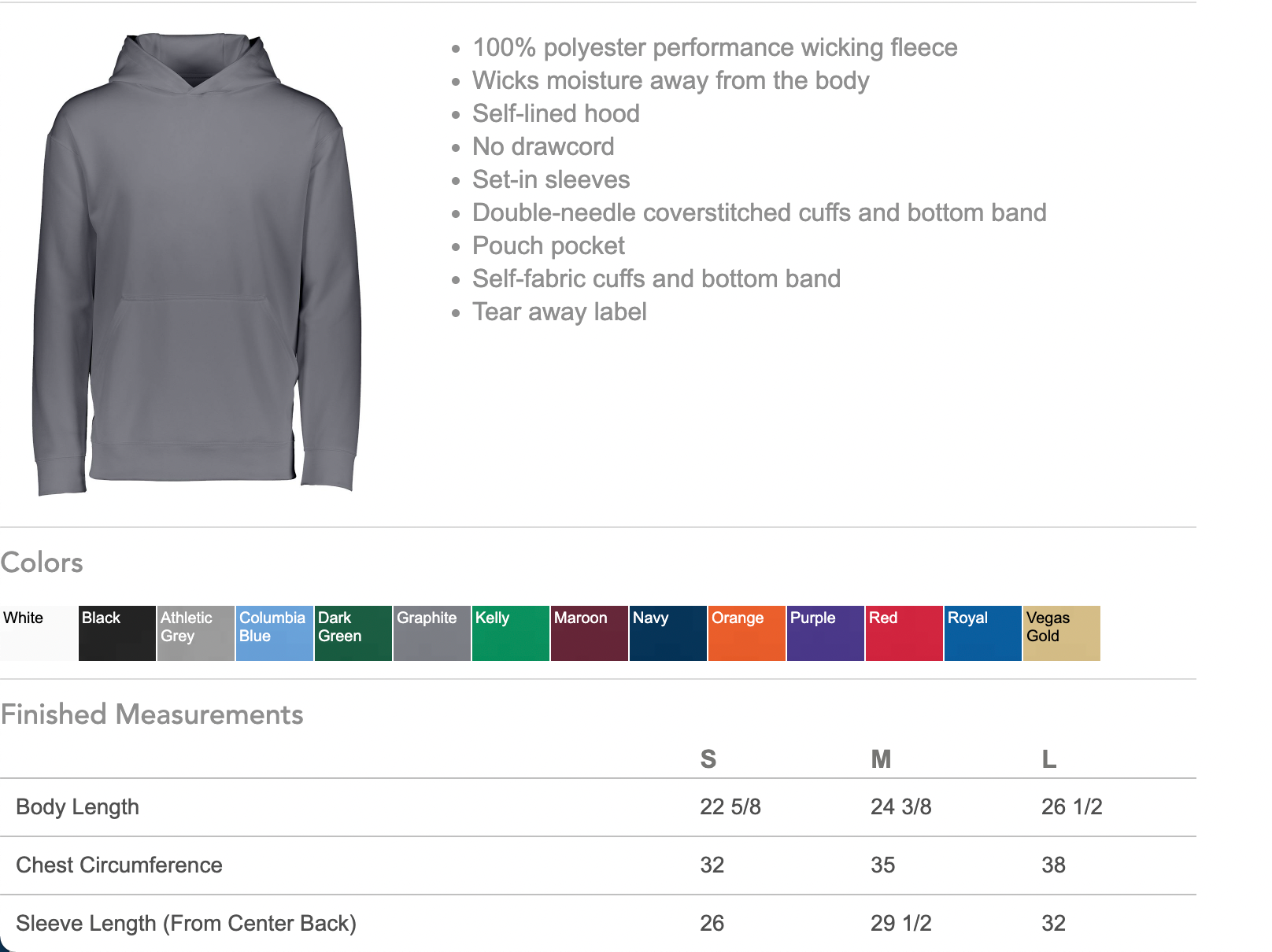 Adult Custom Performance Hoodie