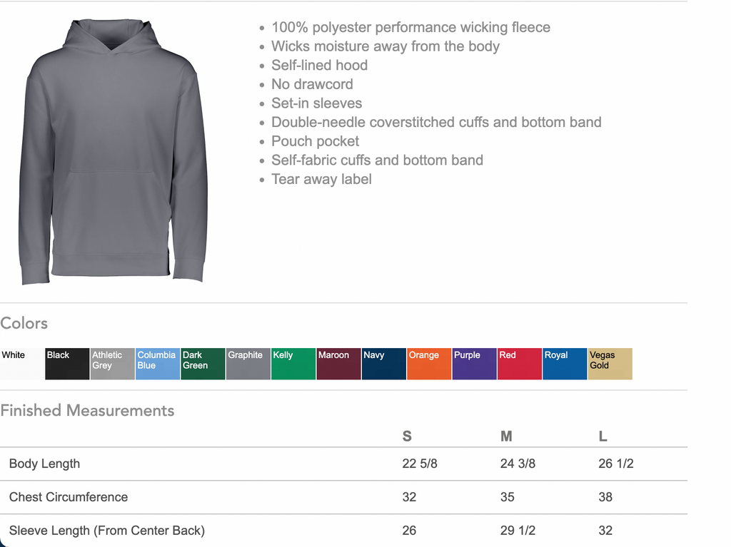 Adult Custom Long Sleeve Performance Tee With Hoodie