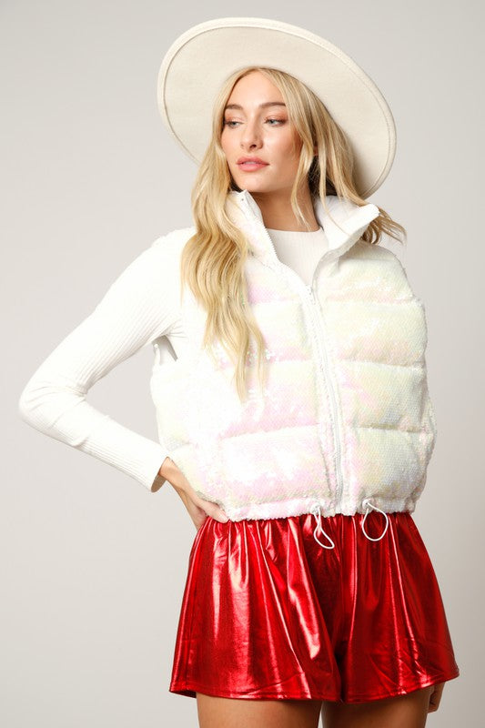 Smocked Metallic Shorts