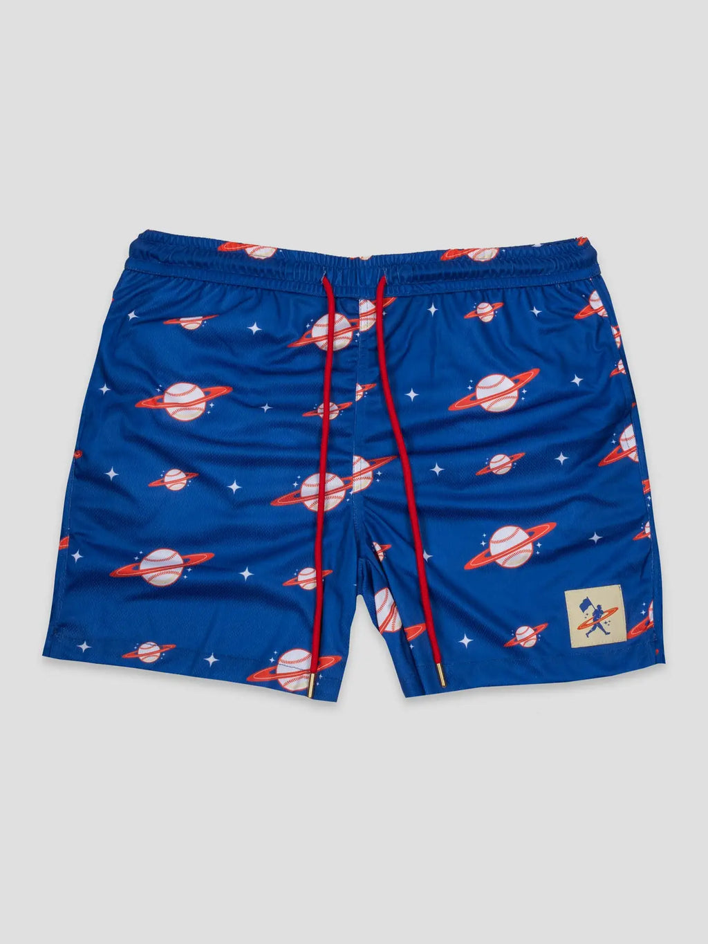 Space Ball Diamond Air Mesh Shorts - Blue and Orange