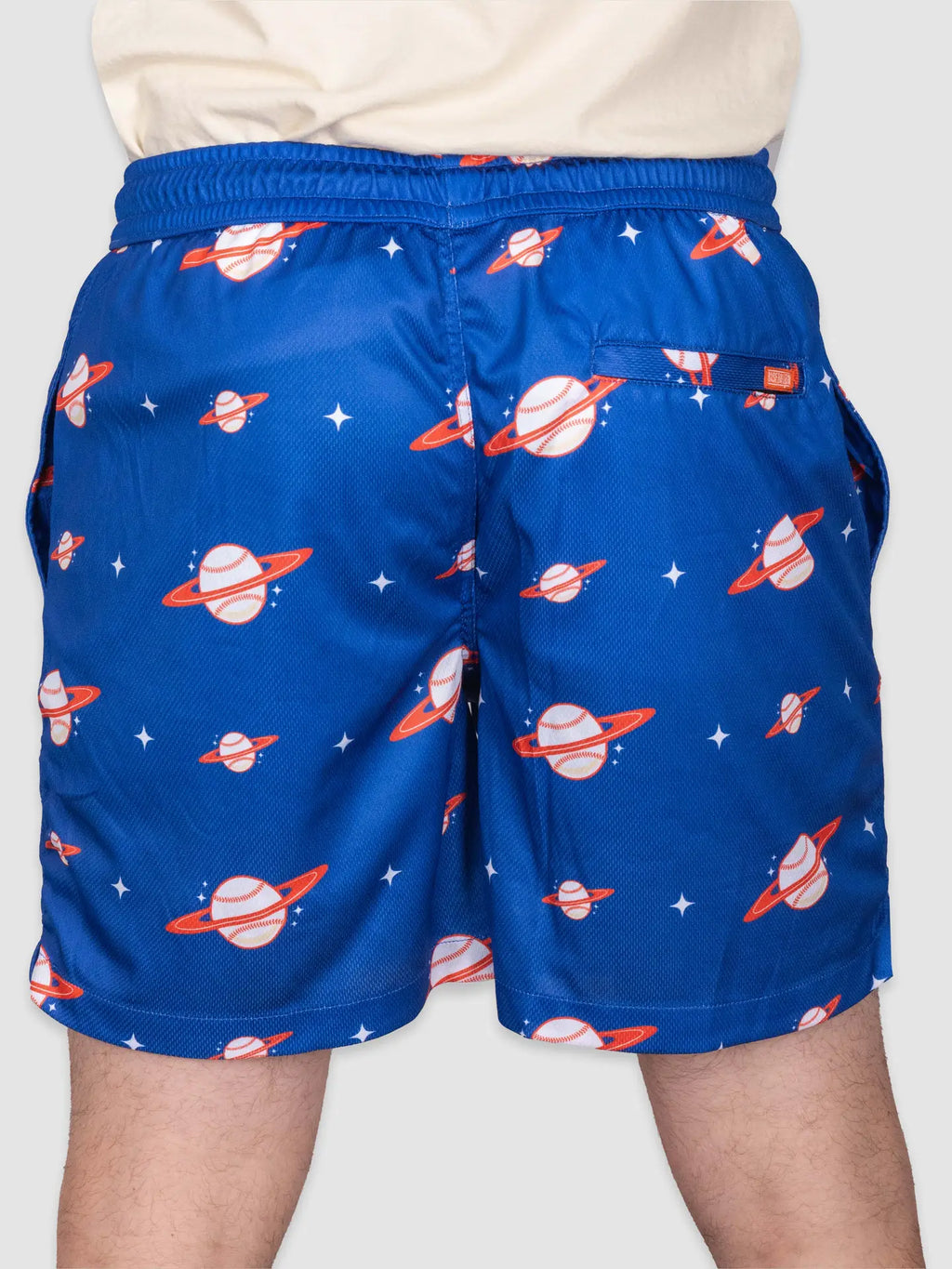 Space Ball Diamond Air Mesh Shorts - Blue and Orange
