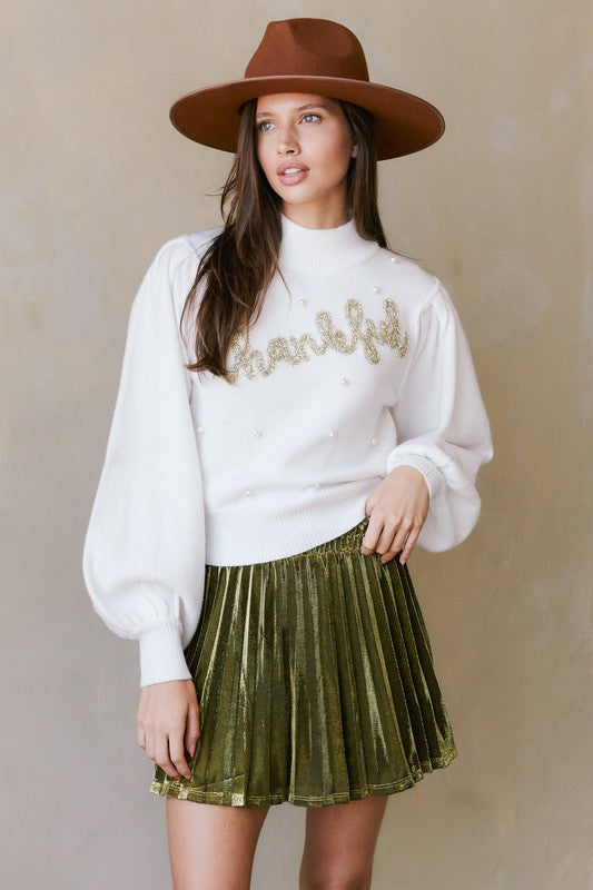 Thankful Tensill & Pearl Studded Sweater