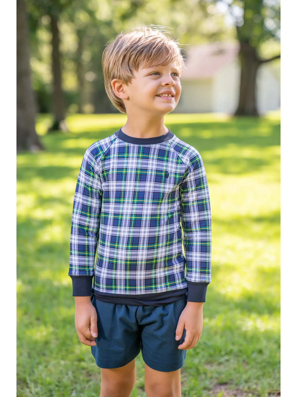 Green Preppy Plaid Sweatshirt