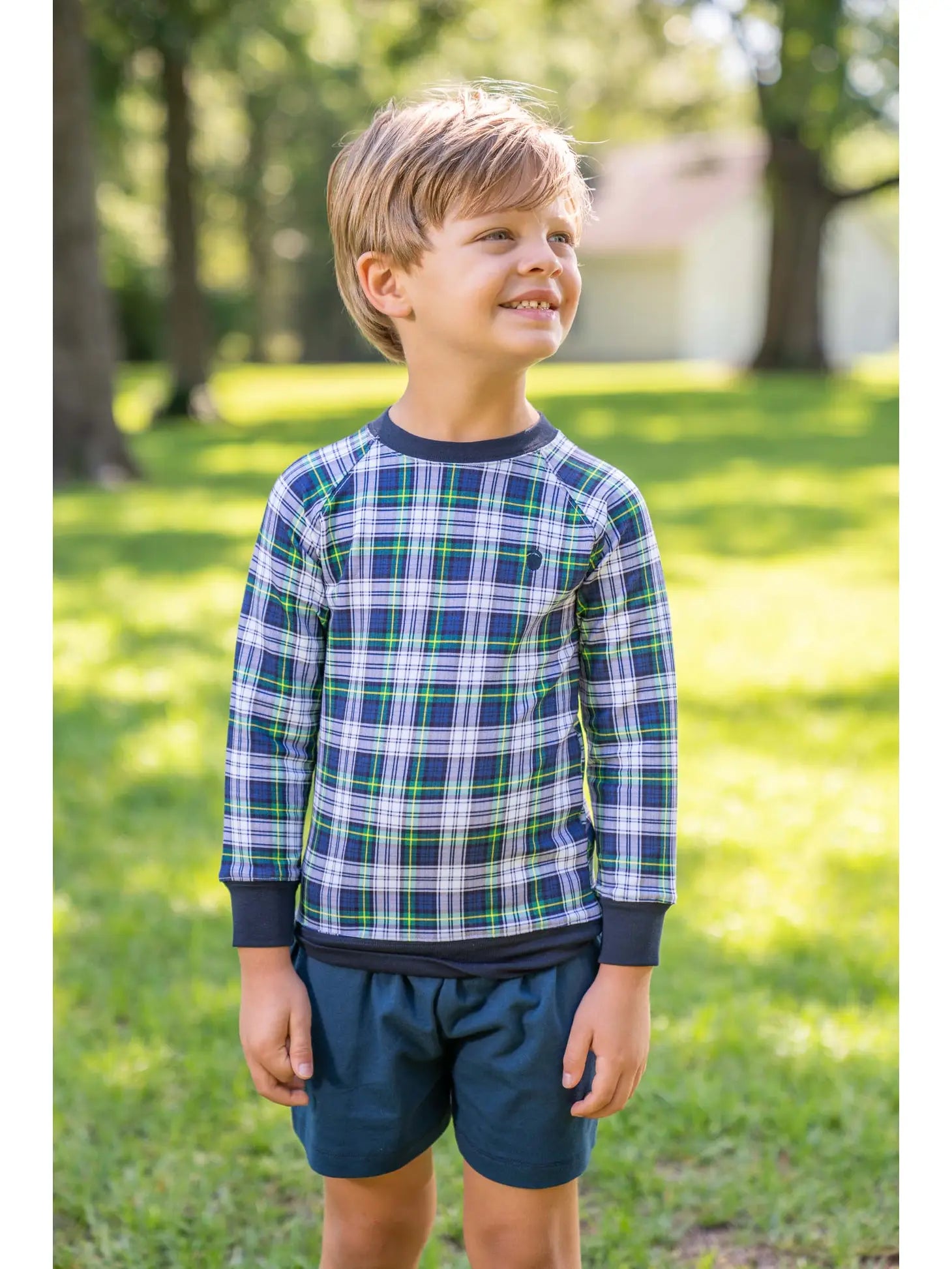 Green Preppy Plaid Sweatshirt