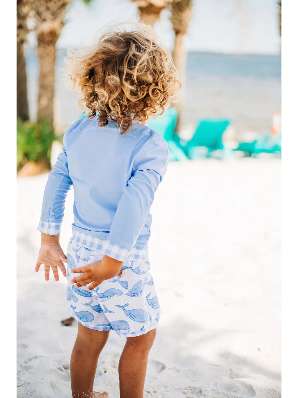 Boy's Blue Whales Swim Set