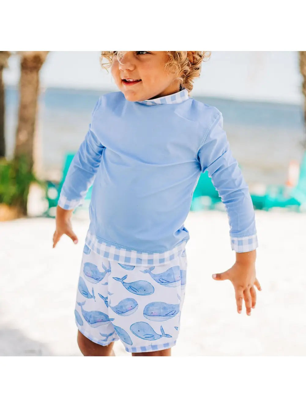 Boy's Blue Whales Swim Set