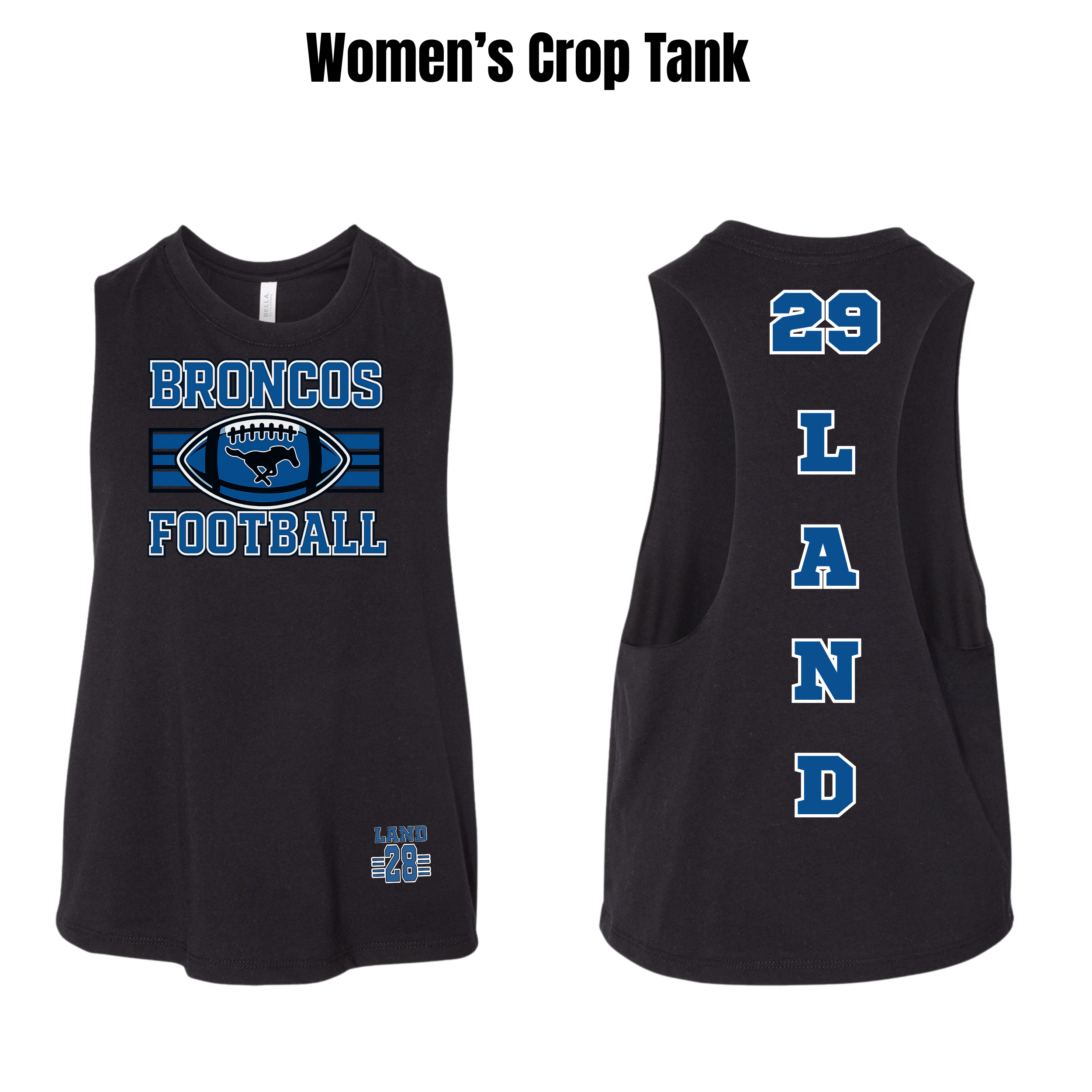 Friendswood Broncos Football Spirit Crop Tank