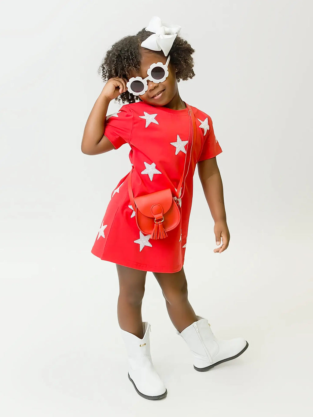 All Star Sequin Dress Red/ White